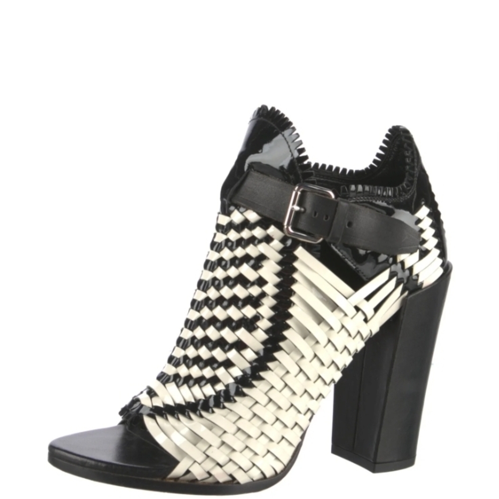 Proenza Schouler Patent Leather Woven Sandals/ Heels/ Peeptoe Booties